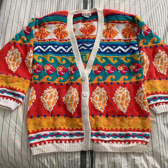 Talbots Multicolor Patterned Women's Cardigan - Picture 2 of 6